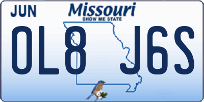 MO license plate OL8J6S