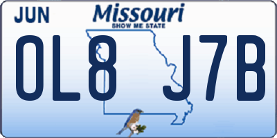 MO license plate OL8J7B