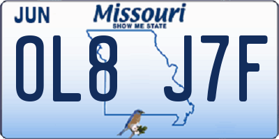 MO license plate OL8J7F