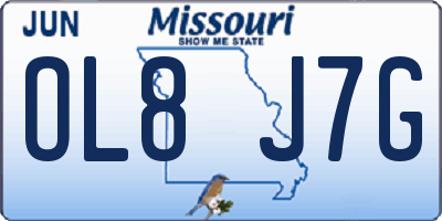 MO license plate OL8J7G