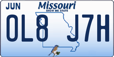 MO license plate OL8J7H