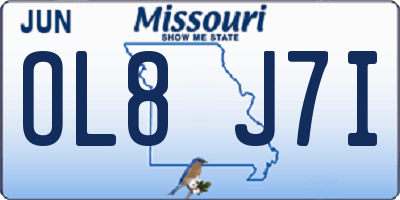 MO license plate OL8J7I