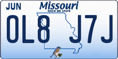 MO license plate OL8J7J
