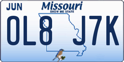 MO license plate OL8J7K