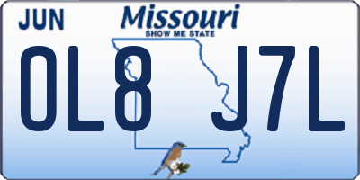 MO license plate OL8J7L