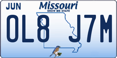 MO license plate OL8J7M