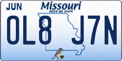 MO license plate OL8J7N