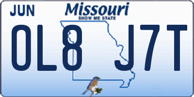 MO license plate OL8J7T