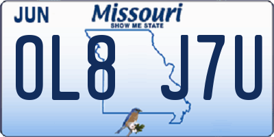 MO license plate OL8J7U