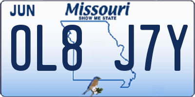 MO license plate OL8J7Y