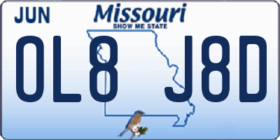MO license plate OL8J8D