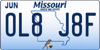 MO license plate OL8J8F