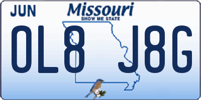 MO license plate OL8J8G