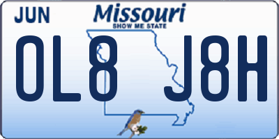 MO license plate OL8J8H