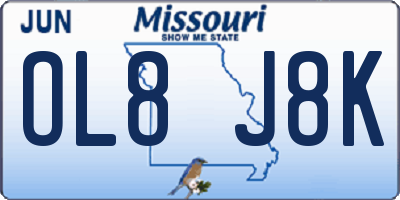 MO license plate OL8J8K