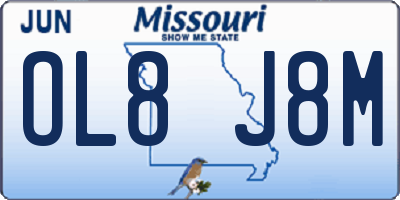 MO license plate OL8J8M
