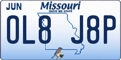 MO license plate OL8J8P