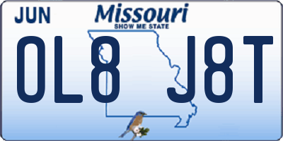 MO license plate OL8J8T