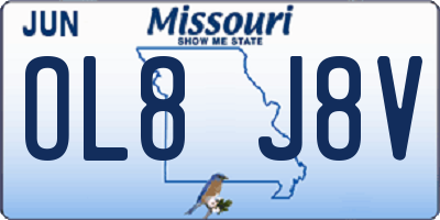 MO license plate OL8J8V