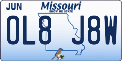 MO license plate OL8J8W