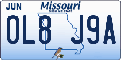 MO license plate OL8J9A