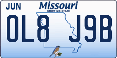 MO license plate OL8J9B