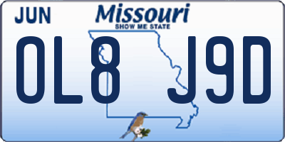 MO license plate OL8J9D