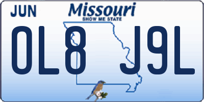 MO license plate OL8J9L