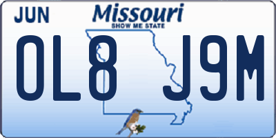 MO license plate OL8J9M
