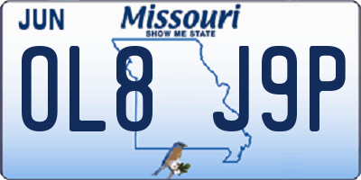 MO license plate OL8J9P