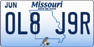 MO license plate OL8J9R