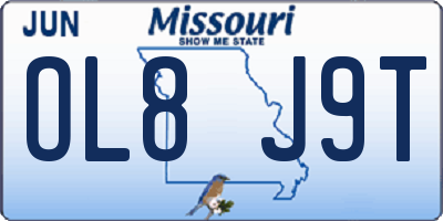 MO license plate OL8J9T