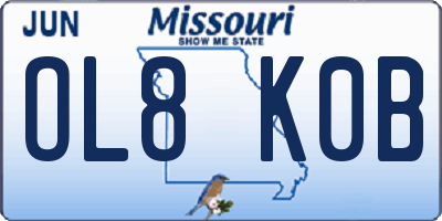 MO license plate OL8K0B