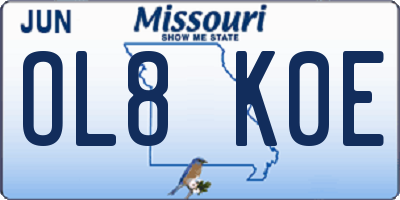 MO license plate OL8K0E