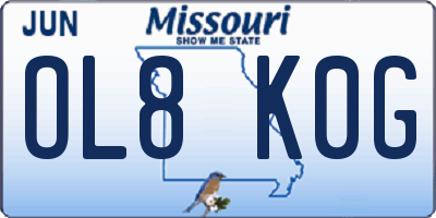 MO license plate OL8K0G
