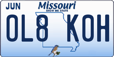 MO license plate OL8K0H