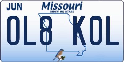 MO license plate OL8K0L