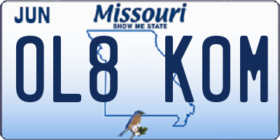MO license plate OL8K0M