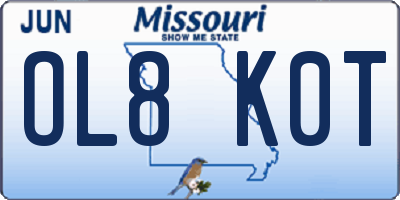 MO license plate OL8K0T