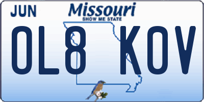 MO license plate OL8K0V