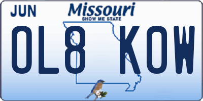 MO license plate OL8K0W