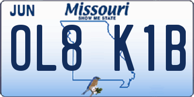 MO license plate OL8K1B