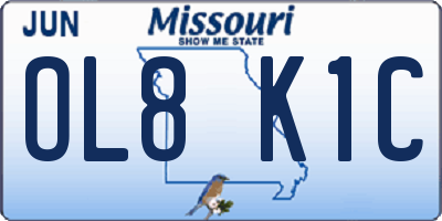 MO license plate OL8K1C