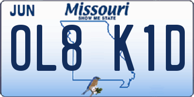 MO license plate OL8K1D