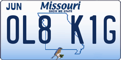 MO license plate OL8K1G