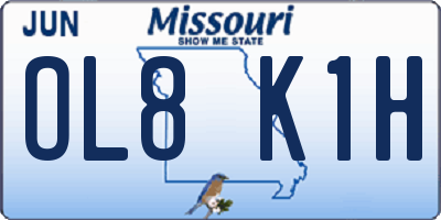 MO license plate OL8K1H
