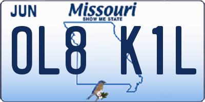 MO license plate OL8K1L