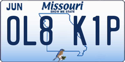 MO license plate OL8K1P