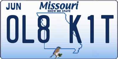 MO license plate OL8K1T
