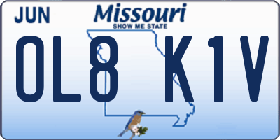 MO license plate OL8K1V